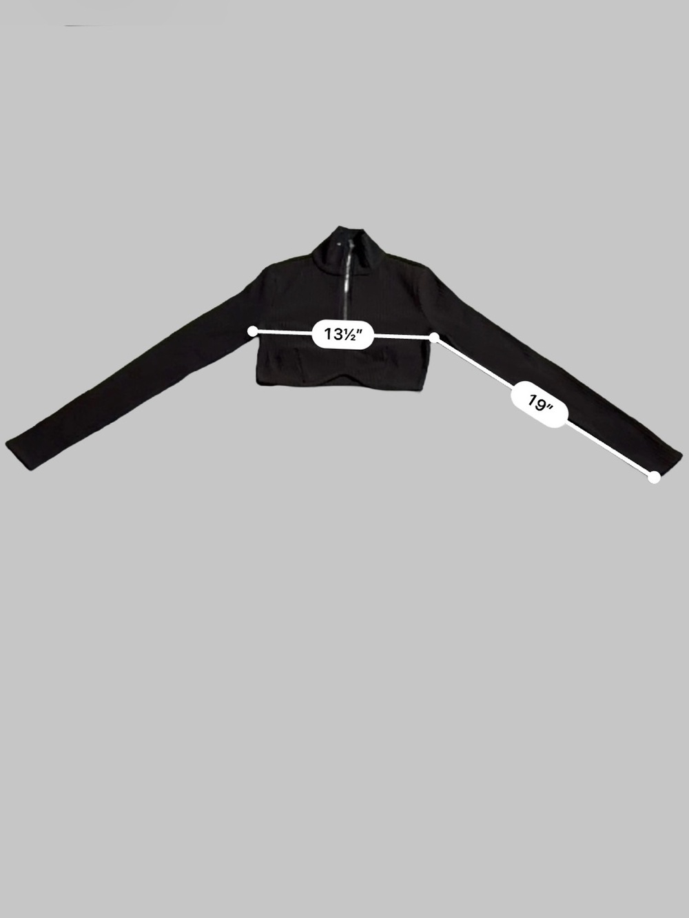 Forever 21 Front Zip Cropped Pullover - Black NWT - Picture 5 of 8